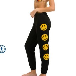 Aviator National beige smiley sweatpants